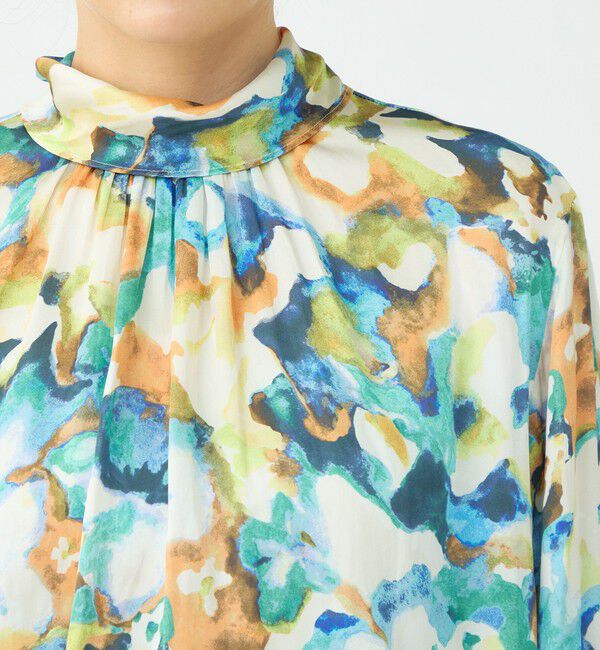 Ballsey「ミスティーフラワープリント バックリボンブラウス」|シャツ・ブラウス|