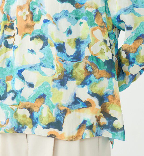 Ballsey「ミスティーフラワープリント バックリボンブラウス」|シャツ・ブラウス|