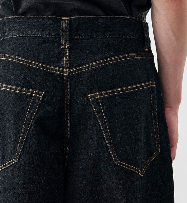 Edition「ブラックデニム バギーパンツ」|デニム|