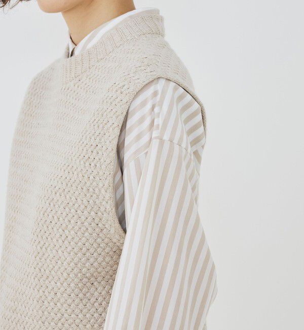 GALERIE VIE「リネンウールバスケット クルーネックベスト」|ベスト・ジレ|