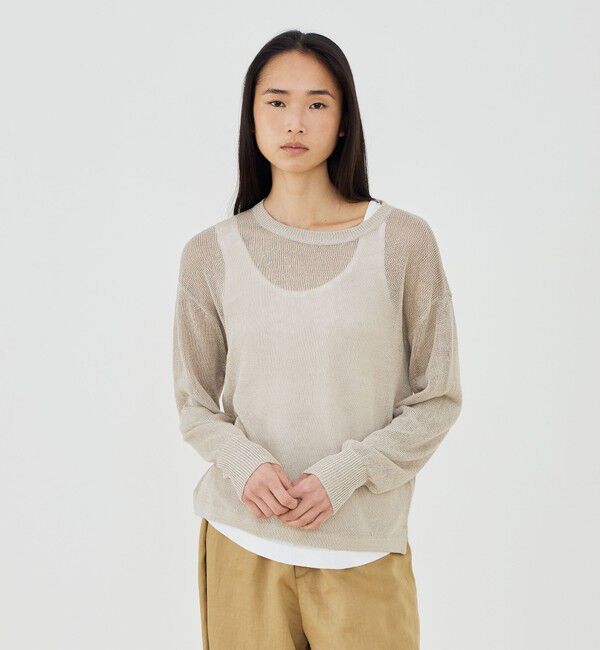 GALERIE VIE「リネンコード クルーネックプルオーバー」|ニット・セーター|