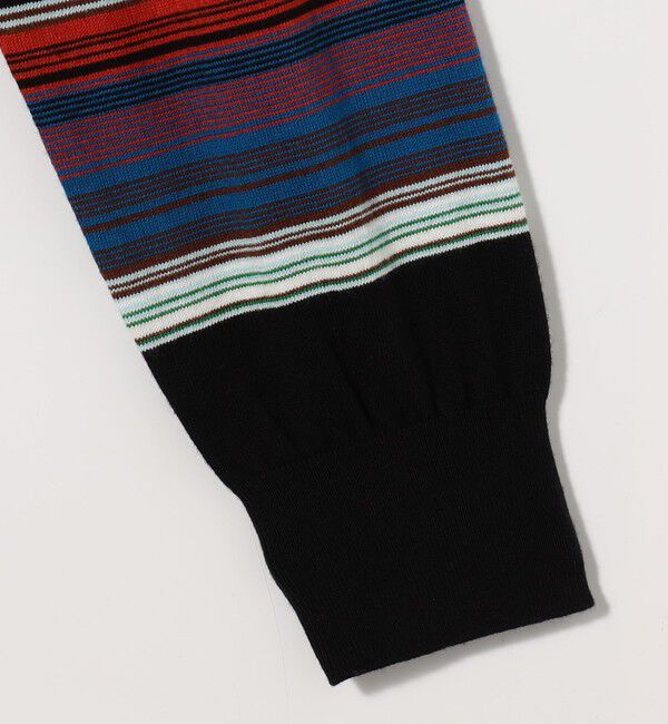 CABaN「コットンカシミヤ マルチボーダーヘンリーネックプルオーバー」|ニット・セーター|