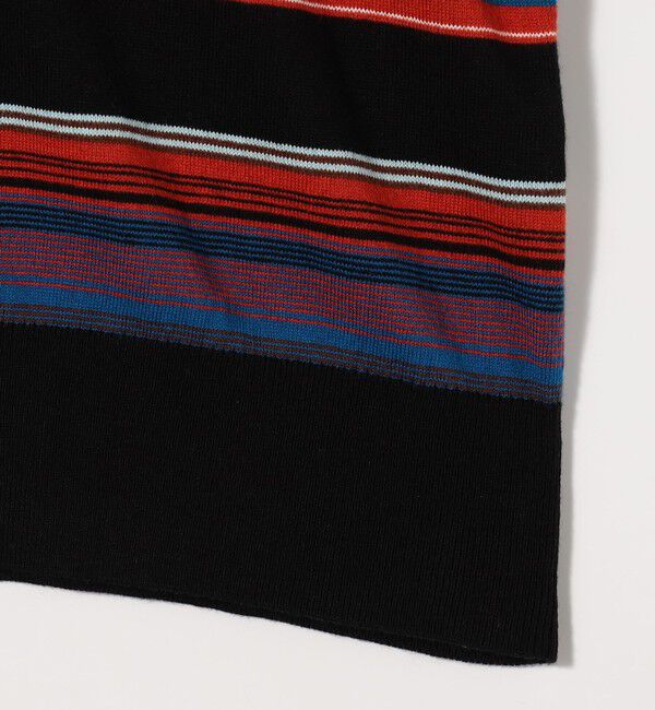 CABaN「コットンカシミヤ マルチボーダーヘンリーネックプルオーバー」|ニット・セーター|