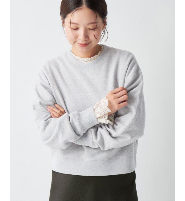 IENA「《追加2》コットン 裏毛クロップドプルオーバー」|スウェット・ジャージ|