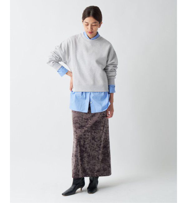 IENA「《追加2》コットン 裏毛クロップドプルオーバー」|スウェット・ジャージ|