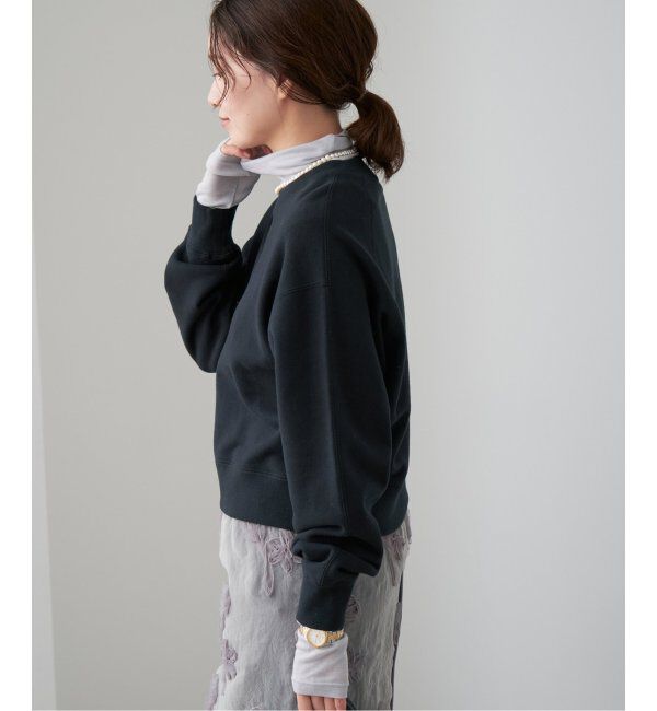 IENA「《追加2》コットン 裏毛クロップドプルオーバー」|スウェット・ジャージ|