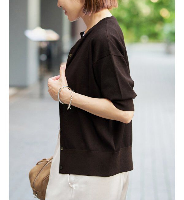 IENA「《追加2》LEVITAクルーカーディガン」|カーディガン|