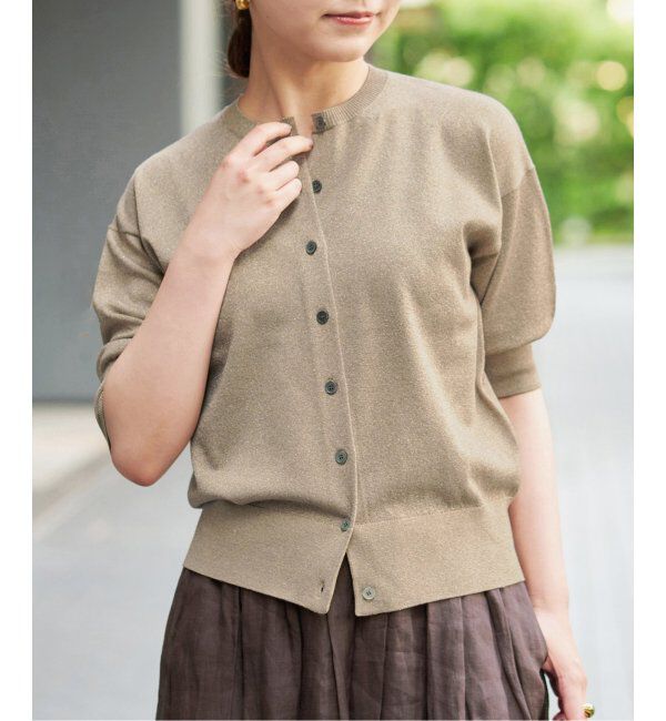 IENA「《追加2》LEVITAクルーカーディガン」|カーディガン|