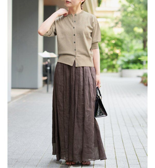 IENA「《追加2》LEVITAクルーカーディガン」|カーディガン|