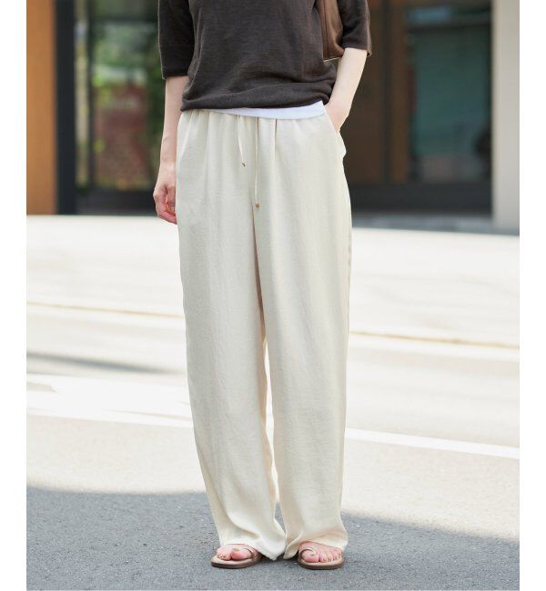 IENA「サテンリラックスパンツ」|その他|ナチュラル