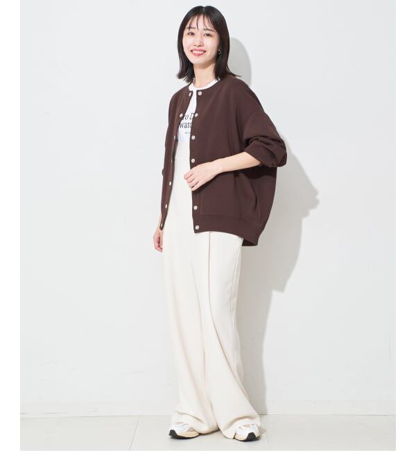 SLOBE IENA「《WEB限定/追加3》ダブルフェイスジャージースナップカーディガン」|カーディガン|