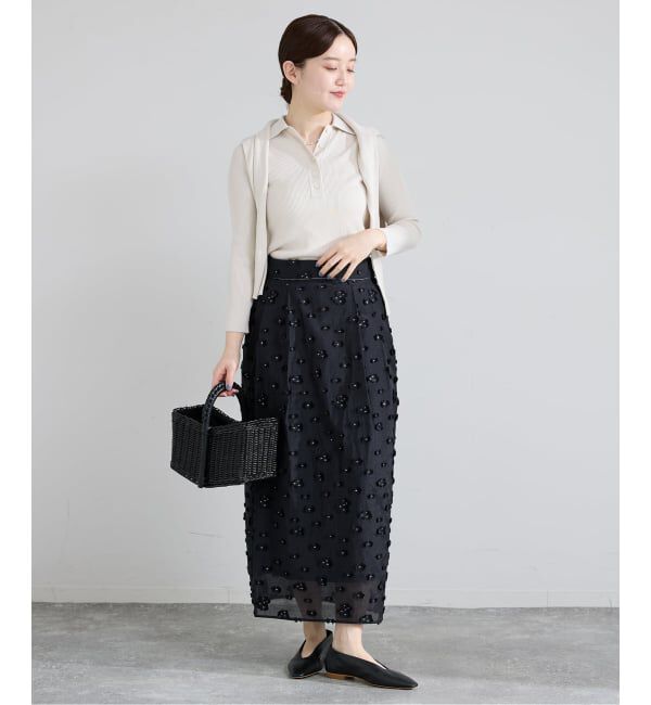IENA「フラワージャガードタックスカート」|スカート|