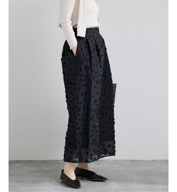 IENA「フラワージャガードタックスカート」|スカート|