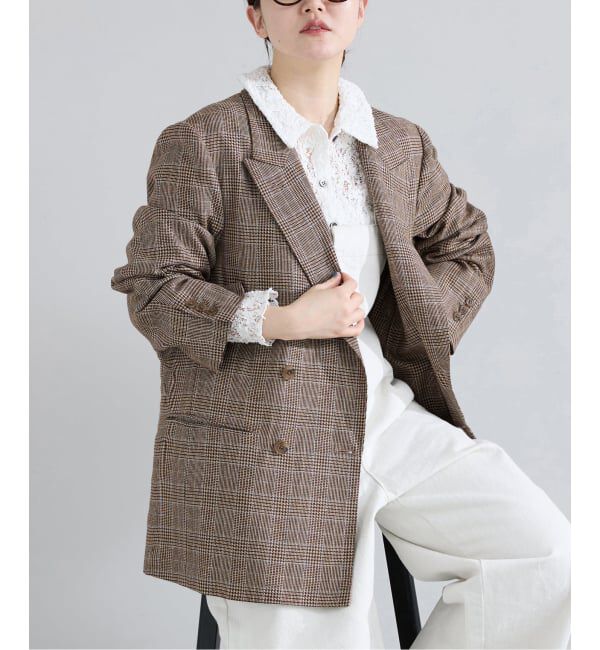 IENA「COUTURE D'ADAM/クチュールドアダム Double JK Prince of Wales 26SS-004」|テーラードジャケット|