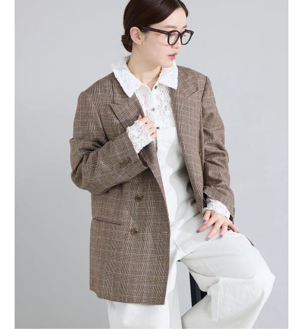 IENA「COUTURE D'ADAM/クチュールドアダム Double JK Prince of Wales 26SS-004」|テーラードジャケット|