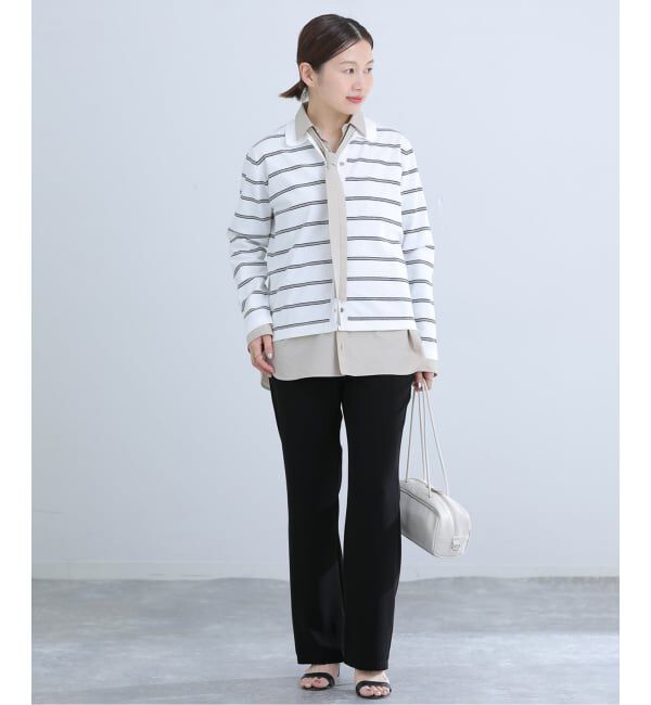 IENA「《セットアップ対応可》ウォッシャブルツイルフレアパンツ」|スラックス|