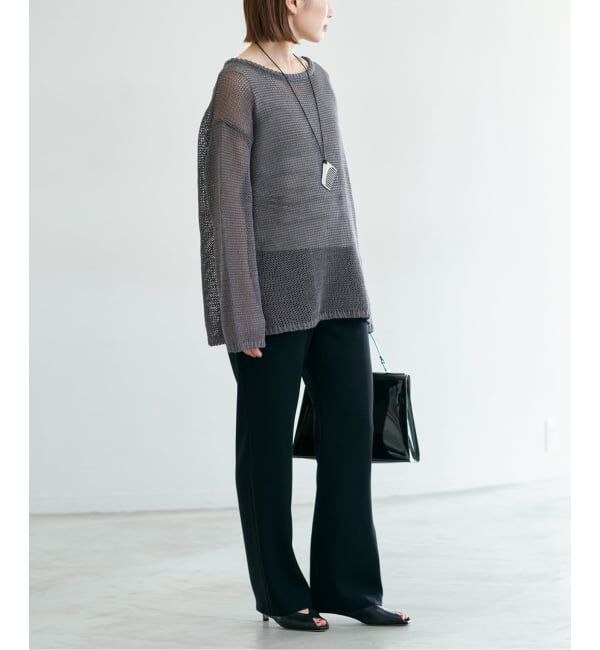 IENA「《セットアップ対応可》ウォッシャブルツイルフレアパンツ」|スラックス|