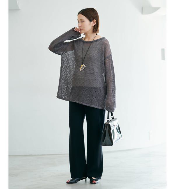 IENA「《セットアップ対応可》ウォッシャブルツイルフレアパンツ」|スラックス|