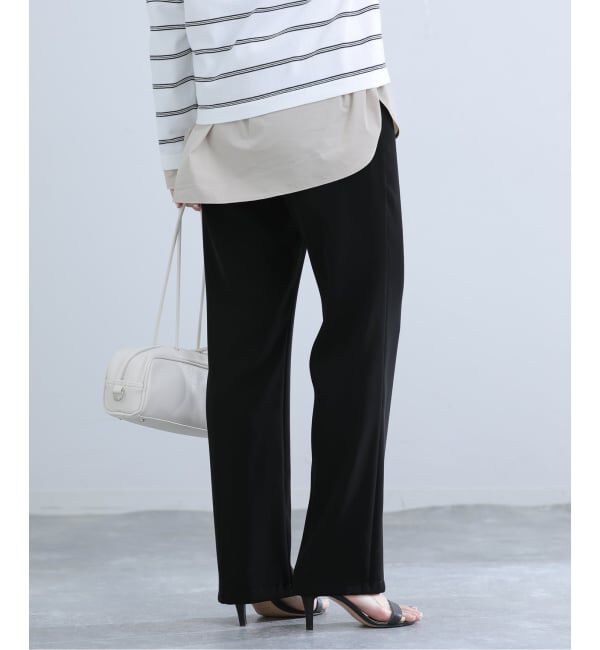 IENA「《セットアップ対応可》ウォッシャブルツイルフレアパンツ」|スラックス|