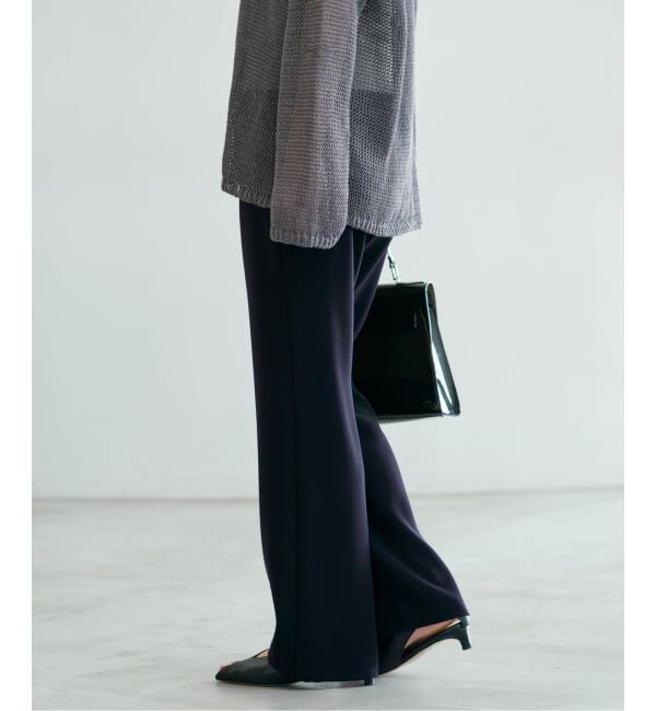 IENA「《セットアップ対応可》ウォッシャブルツイルフレアパンツ」|スラックス|