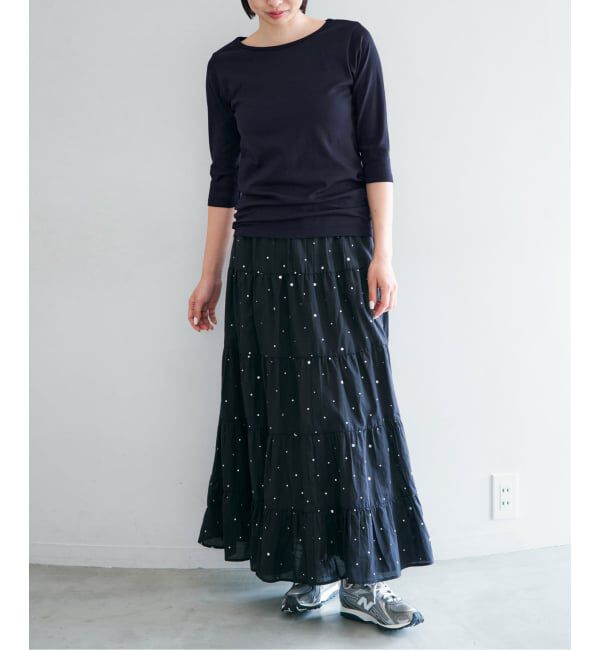 IENA「《追加2》ATON/エイトン 別注 SUVIN FRAISE ボートネック Tシャツ」|Tシャツ・カットソー|