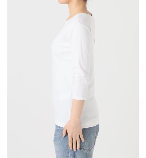 IENA「《追加2》ATON/エイトン 別注 SUVIN FRAISE ボートネック Tシャツ」|Tシャツ・カットソー|