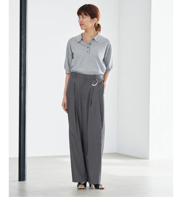 IENA「《洗濯機洗い可》UVカット/接触冷感 ツイルコクーンスラックス」|スラックス|