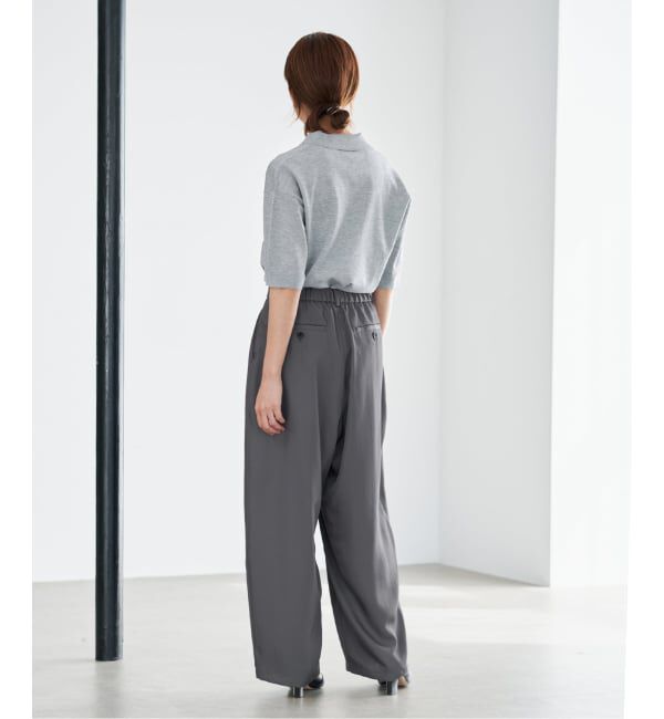 IENA「《洗濯機洗い可》UVカット/接触冷感 ツイルコクーンスラックス」|スラックス|