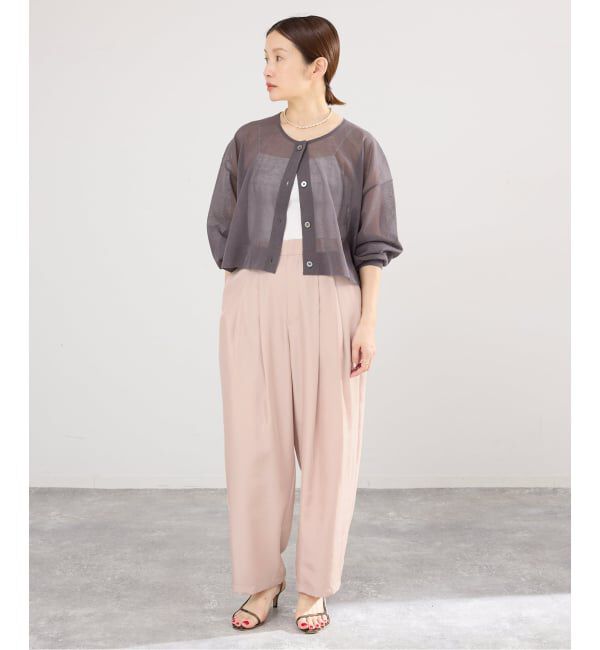 IENA「《洗濯機洗い可》UVカット/接触冷感 ツイルコクーンスラックス」|スラックス|