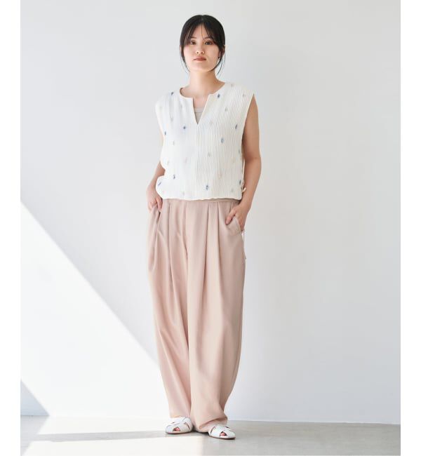 IENA「《洗濯機洗い可》UVカット/接触冷感 ツイルコクーンスラックス」|スラックス|