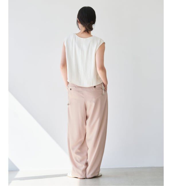 IENA「《洗濯機洗い可》UVカット/接触冷感 ツイルコクーンスラックス」|スラックス|