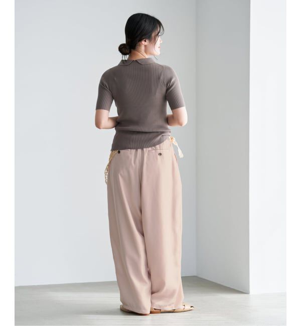 IENA「《洗濯機洗い可》UVカット/接触冷感 ツイルコクーンスラックス」|スラックス|