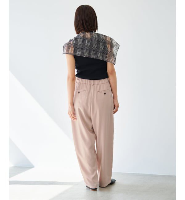 IENA「《洗濯機洗い可》UVカット/接触冷感 ツイルコクーンスラックス」|スラックス|