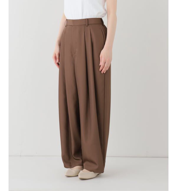 IENA「《洗濯機洗い可》UVカット/接触冷感 ツイルコクーンスラックス」|スラックス|