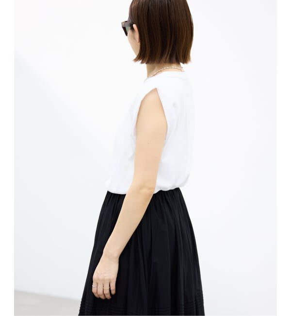 IENA「《予約》ATON/エイトン FRESCA SINGLEJERSEY NS ノースリーブ」|Tシャツ・カットソー|