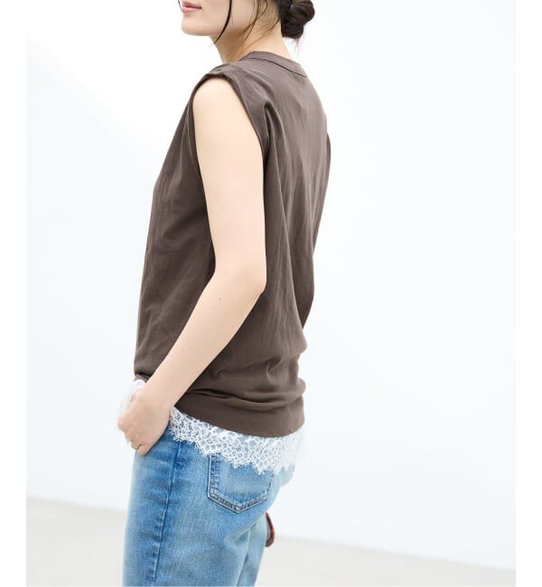 IENA「《予約》ATON/エイトン FRESCA SINGLEJERSEY NS ノースリーブ」|Tシャツ・カットソー|