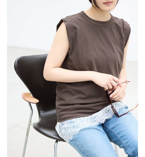 IENA「《予約》ATON/エイトン FRESCA SINGLEJERSEY NS ノースリーブ」|Tシャツ・カットソー|