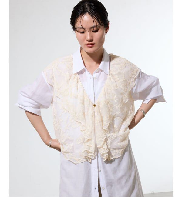 IENA「《予約》スカラレース ラッフルベスト」|ベスト・ジレ|