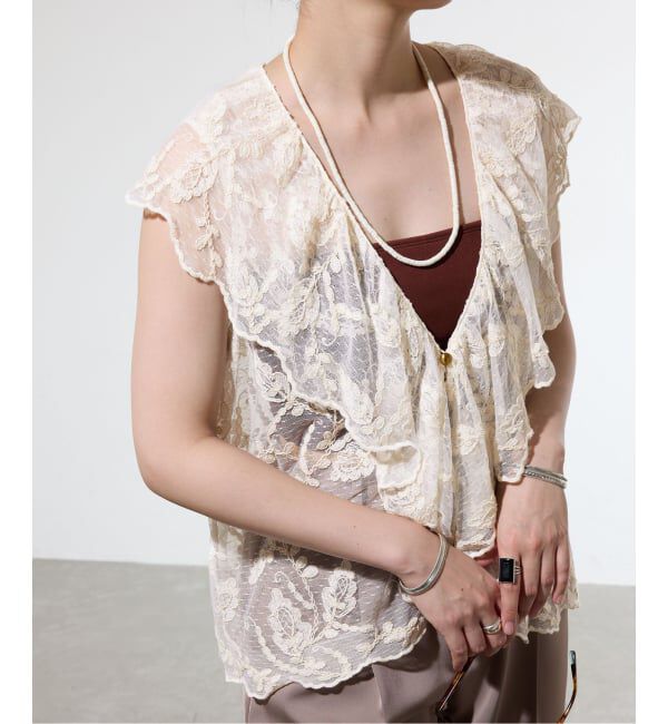 IENA「《予約》スカラレース ラッフルベスト」|ベスト・ジレ|