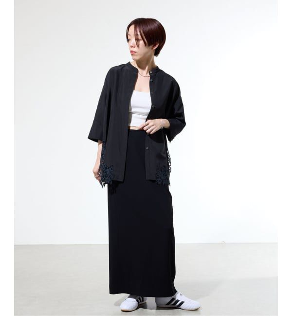 IENA「《予約/接触冷感/防シワ/吸水速乾》ストレッチジョーゼット Iラインスカート」|スカート|