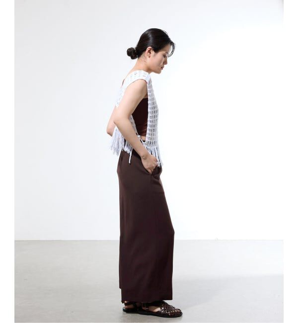 IENA「《予約/接触冷感/防シワ/吸水速乾》ストレッチジョーゼット Iラインスカート」|スカート|