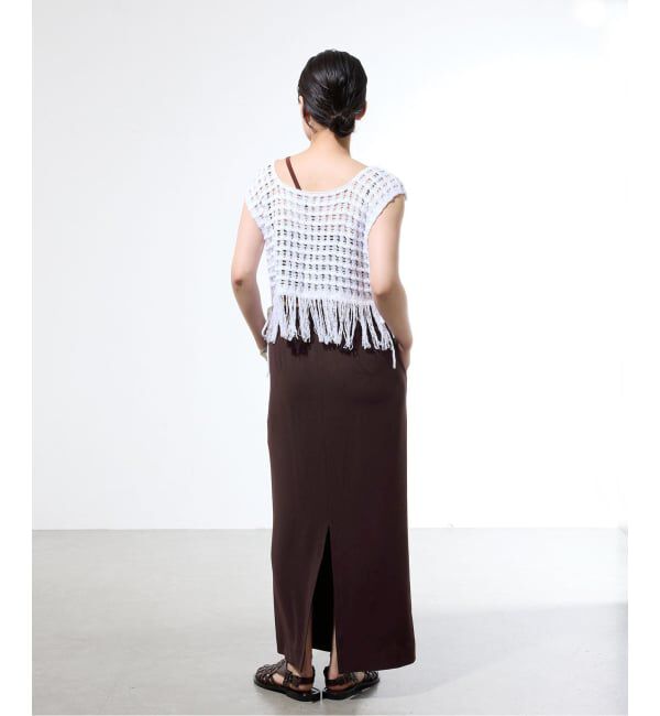 IENA「《予約/接触冷感/防シワ/吸水速乾》ストレッチジョーゼット Iラインスカート」|スカート|