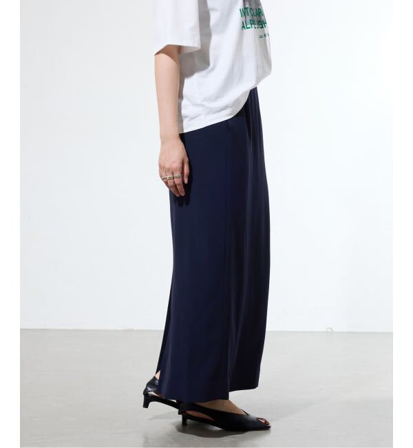 IENA「《予約/接触冷感/防シワ/吸水速乾》ストレッチジョーゼット Iラインスカート」|スカート|