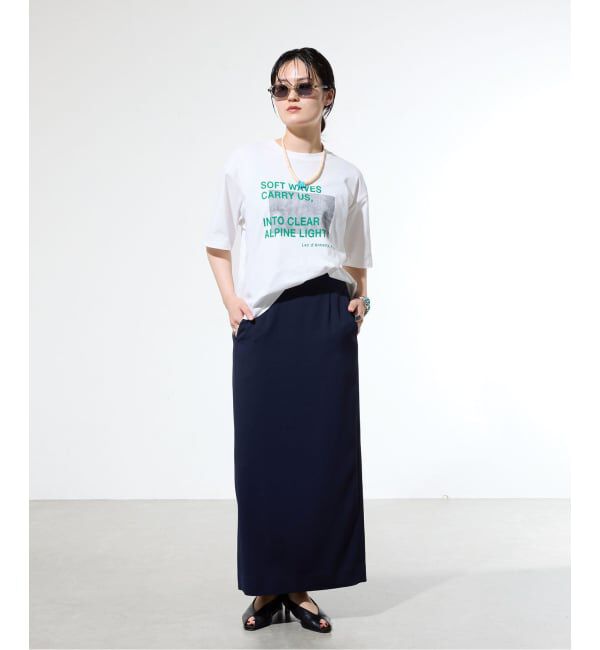 IENA「《予約/接触冷感/防シワ/吸水速乾》ストレッチジョーゼット Iラインスカート」|スカート|