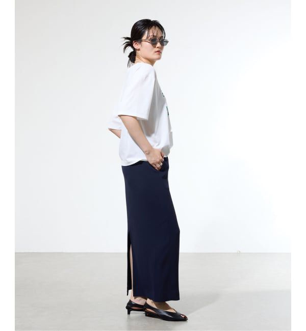 IENA「《予約/接触冷感/防シワ/吸水速乾》ストレッチジョーゼット Iラインスカート」|スカート|