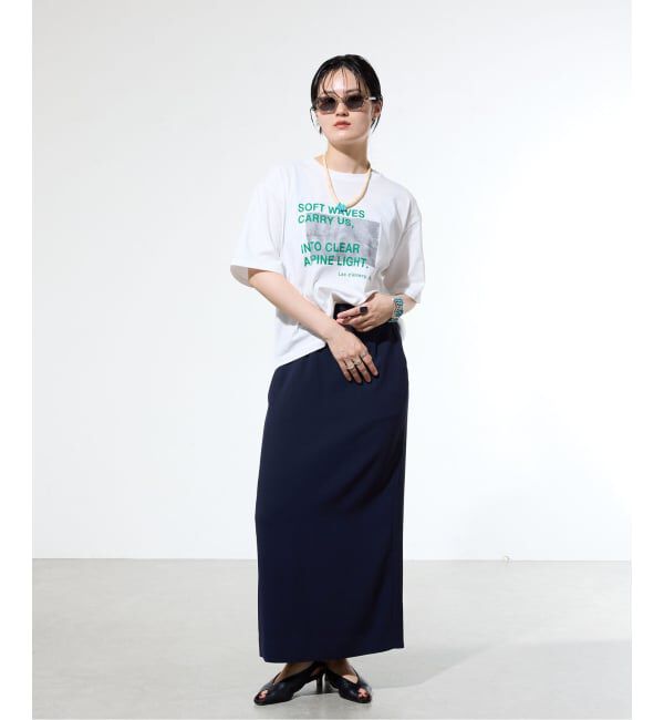 IENA「《予約/接触冷感/防シワ/吸水速乾》ストレッチジョーゼット Iラインスカート」|スカート|