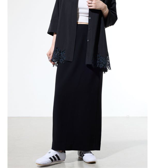 IENA「《予約/接触冷感/防シワ/吸水速乾》ストレッチジョーゼット Iラインスカート」|スカート|