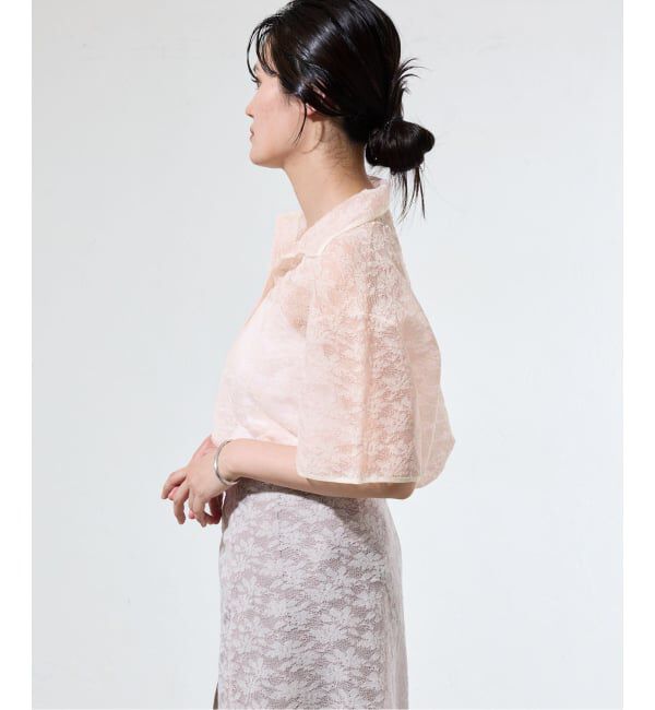 IENA「《予約/一部店舗限定/手洗い可》フラワージャガード シャツプルオーバー」|ニット・セーター|