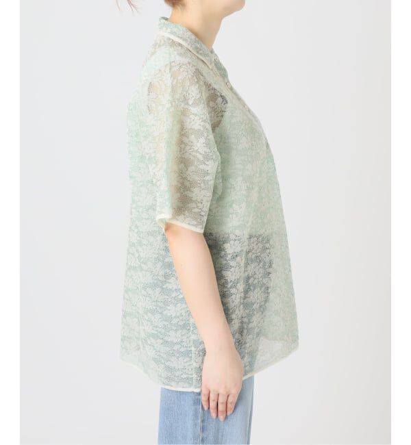 IENA「《予約/一部店舗限定/手洗い可》フラワージャガード シャツプルオーバー」|ニット・セーター|