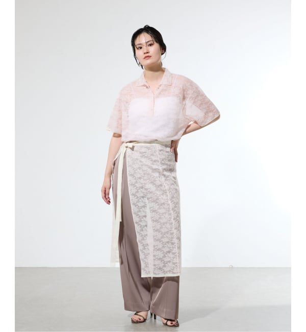 IENA「《予約/一部店舗限定》フラワージャガード ラップスカート」|スカート|